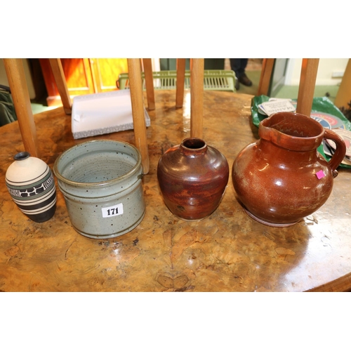 171 - Collection of assorted Studio Pottery inc. Vases, Water Ewer etc