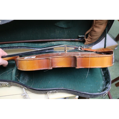 29 - Cased Vintage Students Violin and bow