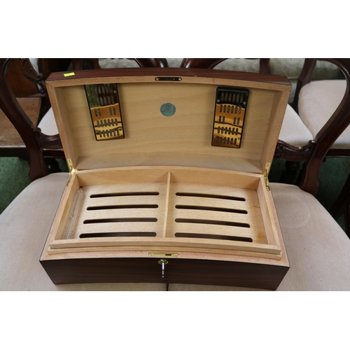 54 - Large Curved Cigar Humidor complete with key 50cm in Length