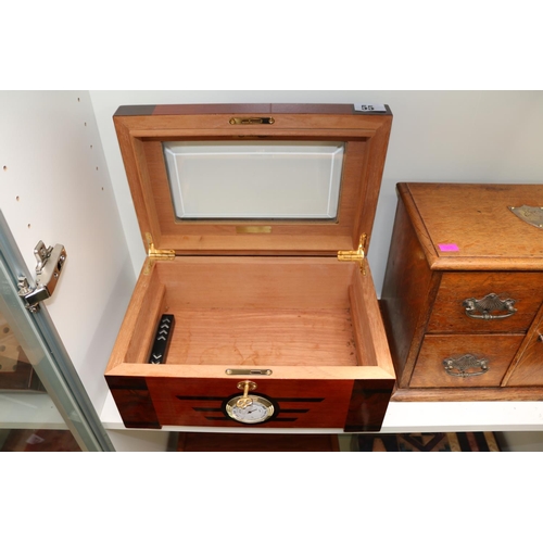 55 - Passatore Cigar Humidor with glass viewer complete with key