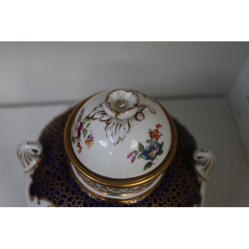 6 - Early 20thC Fine Crown Staffordshire Floral & Gilded Pot Pourri