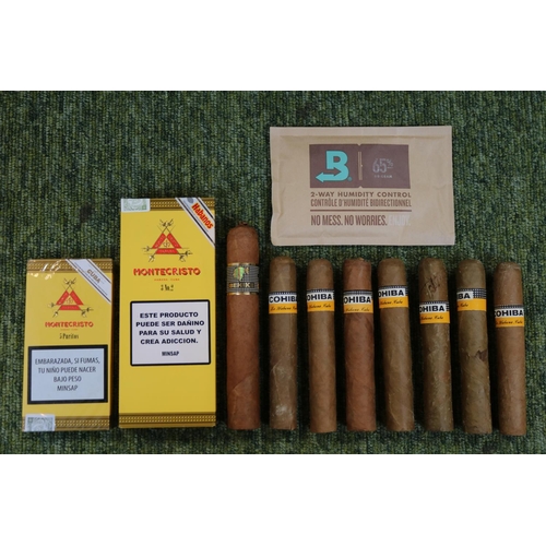 60 - Cigars Cohiba Robusto x 7, Cohiba Behike 55 x 1 Montecristo 5 Puritas 12 per pack and Montecristo 3 ... 