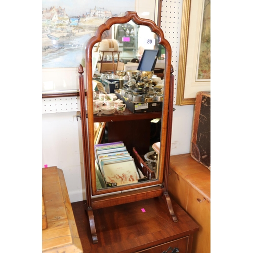 89 - Good quality Walnut framed dressing table mirror with brass fittings