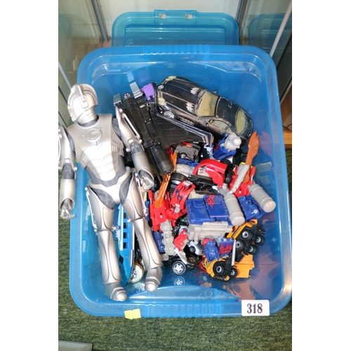 318 - Box of Transformer and other toys