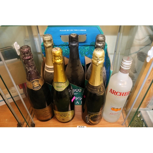 329 - Collection of assorted Champagnes and alcohol