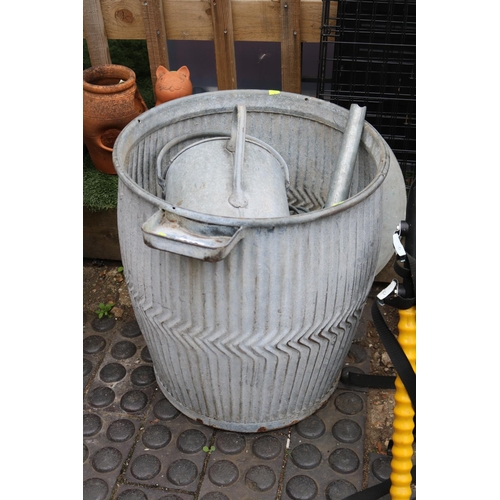 339 - Galvanised wash bucket and assorted Galvanised items