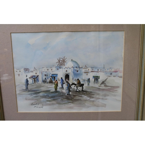 67 - Pair of Framed watercolours of North African scenes signed