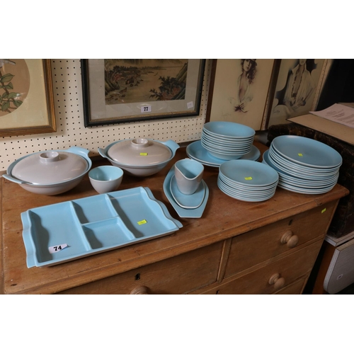 74 - Poole Pottery Pastel Blue dinner service