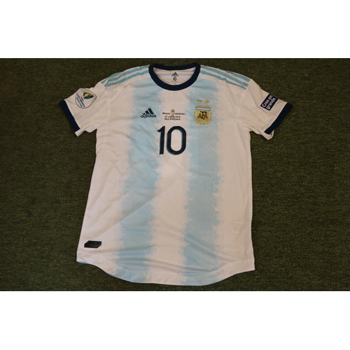 4 - LIONEL MESSI 2019 COPA AMERICA MATCH WORN ARGENTINA JERSEY
The 2019 Copa America was the 46th editio... 