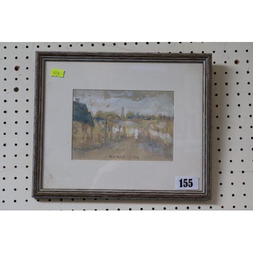 220 - Framed Watercolour of Mill Road dated 1959