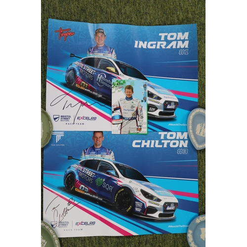 124 - Excel R8 Motorsport Tom Chilton signed Touring Car poster, Tom Ingram signed Poster and Emmanuel Col... 