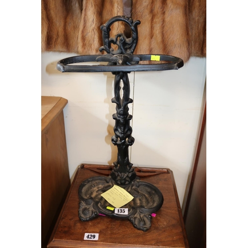 135 - 20thC Coalbrookdale style Cast Iron black painted umbrella stand