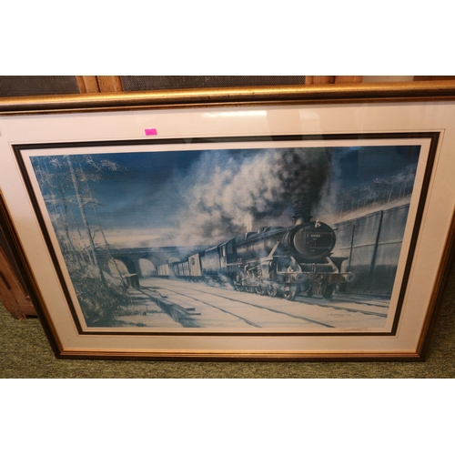 147 - Large Framed Print of LMS 5041 by E Bottomley dated 1977 signed in Pencil