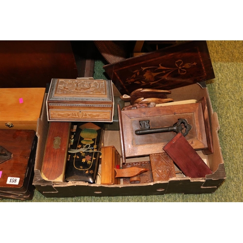 158 - Collection of assorted 19thC and later wooden boxes to include Fortnum & Mason, Anglo Indian etc