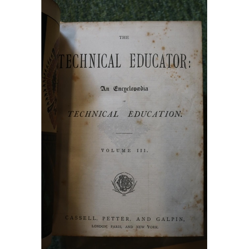 171 - 2 Volumes of Technical Educator, The Table to the Compleat Cook 1658 and a unframed etching by F B W... 