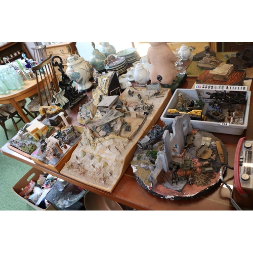 194 - Large Collection of Hand built and painted Airfix & Tamiya Dioramas depicting WWII German Encampment... 