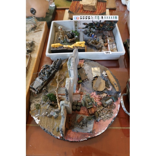 194 - Large Collection of Hand built and painted Airfix & Tamiya Dioramas depicting WWII German Encampment... 