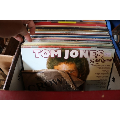 195 - Collection of assorted Vinyl Records to include Tom Jones, Box Car Willie etc