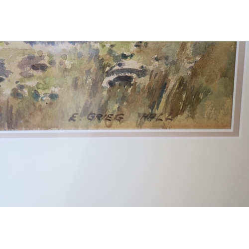 218 - Large Framed Watercolour depicting the Lake District by Edward Grieg Hall