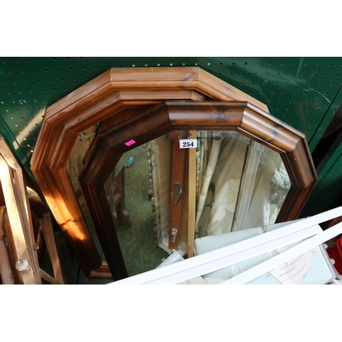 254 - 2 Wooden Framed wall mirrors