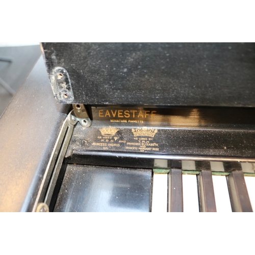 276 - Eavestaff 'Mini Piano' in Ebonised Case with Piano Stool