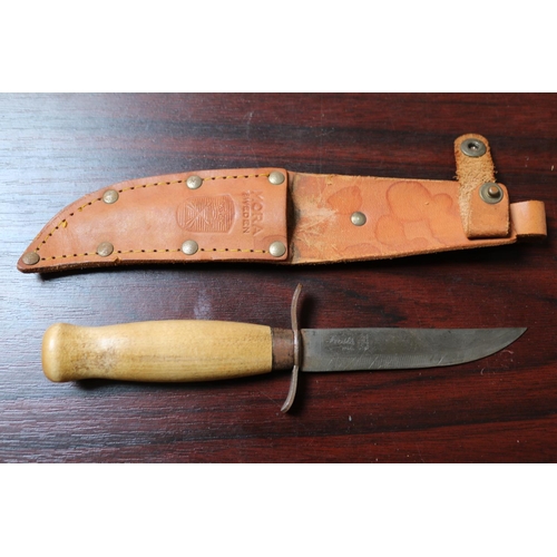 337 - Mora of Sweden Knife with beech handle and Leather sheath