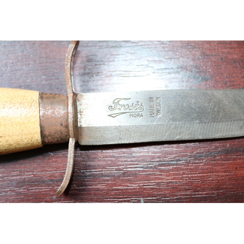 337 - Mora of Sweden Knife with beech handle and Leather sheath