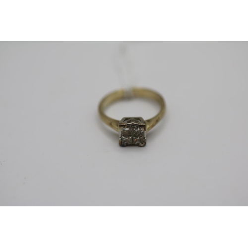 361 - Ladies 9ct Gold 0.50ct Diamond 4 Stone ring Size I 2.8g total weight