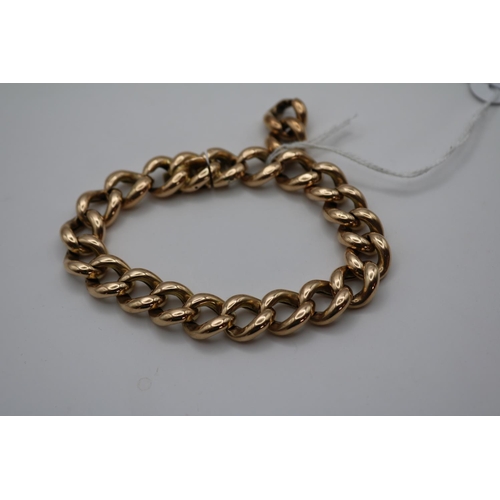 381 - Gents Gold Curb bracelet marked 15ct 35g total weight