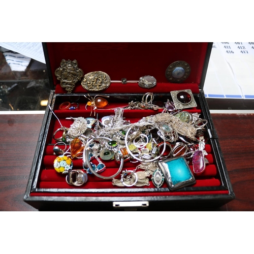 398 - Large collection of assorted Silver jewellery inc. Bangles, Brooches, rings etc