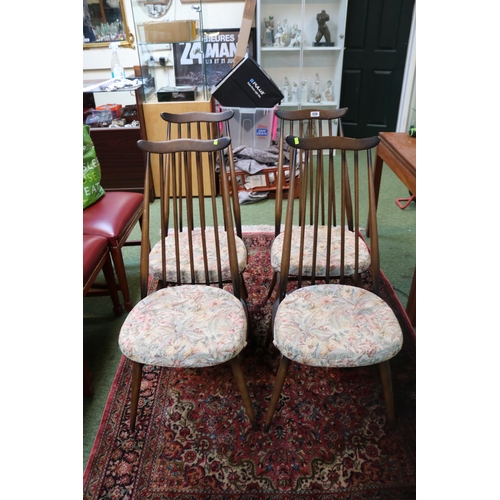 425 - Set of 4 Ercol Shaker style chairs with upholstered removable seats