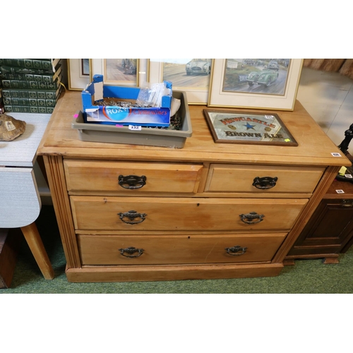 428 - Edwardian Satinwood Chest of 2 over 2 drawers with metal drop handles