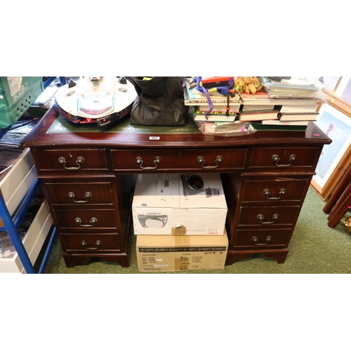 461 - Reproduction Leather topped Pedestal Desk