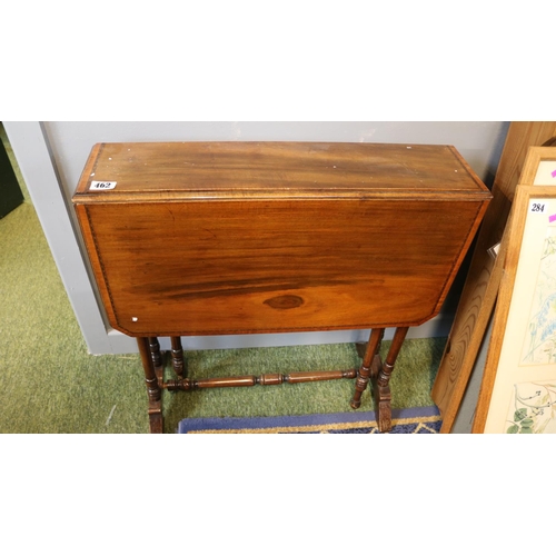 462 - Late 19thC Sutherland table with inlaid rim and turned supports