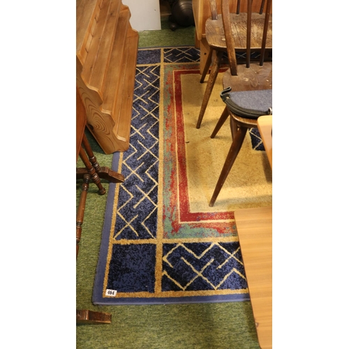 464 - Modern Blue and Cream design Rug 230cm in Length