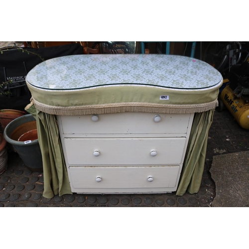 497 - Painted Chest of drawers with Dressing table top