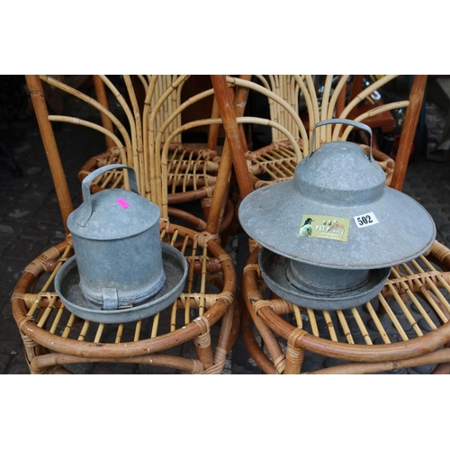 502 - 2 Galvanised Bird Feeders