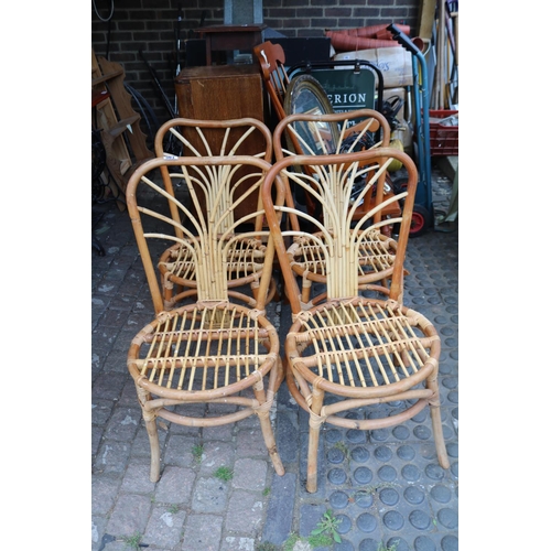 503 - Set of 4 Cane Conservatory chairs