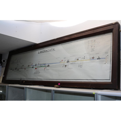 65 - Vintage framed railway signal box points diagram taken from Lakenheath (Suffolk) signal box on the B... 