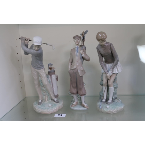 73 - Collection of Three Lladro golfers