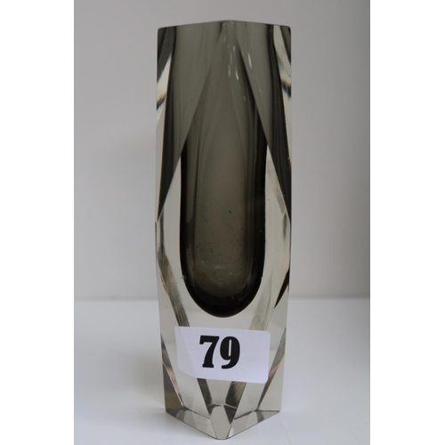 79 - Alessandro Mandruzzato Murano glass faceted sommerso glass vase