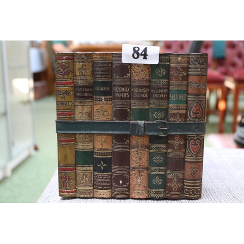 84 - Antique Huntley & Palmers biscuit tin in the form of eight bound books.