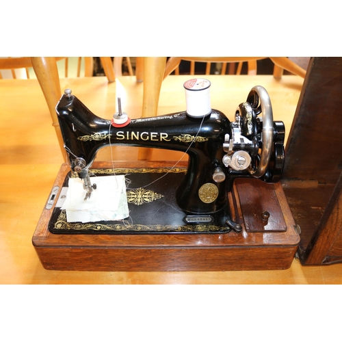 202 - Oak Cased Singer Sewing machine