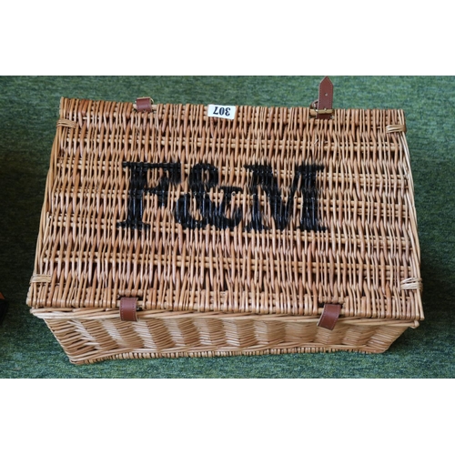 307 - Fortnum & Masons Wicker Picnic Hamper. 48cm in Width