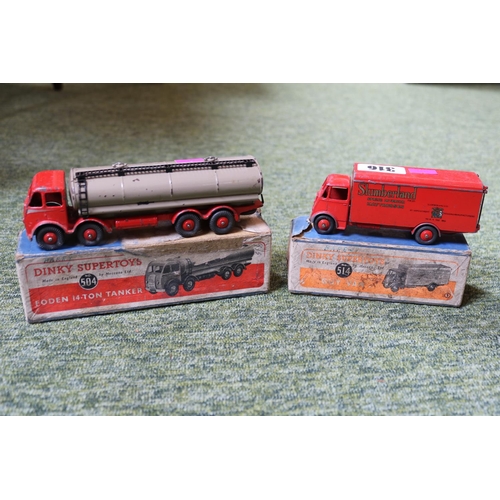 315 - Dinky Supertoys No.501 Foden Diesel 8 Wheel Wagon and Foden Flat truck