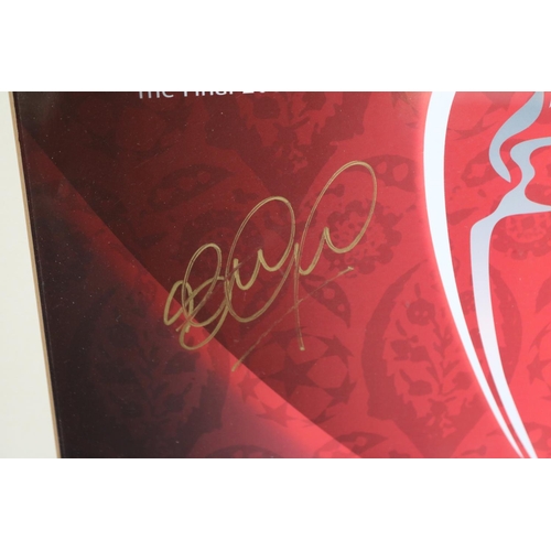 319 - Framed Istanbul The Final 2005 AC Milan and Liverpool 25th May 21.45 Signed by Steven Gerard