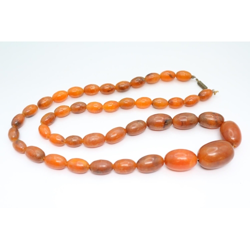 400 - Butterscotch Amber Necklace of graduated beads 56g total weight