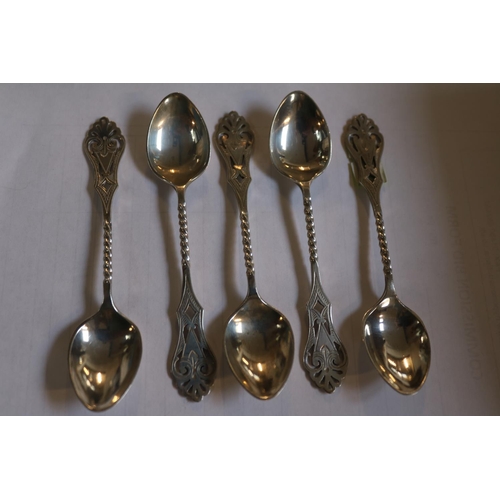 414 - Set of 5 Silver Teaspoons Sheffield 1903 64g total weight