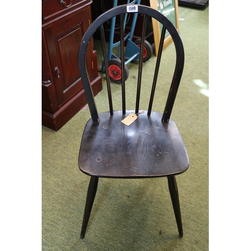 409 - Ercol Windsor black ash chair stamped to base