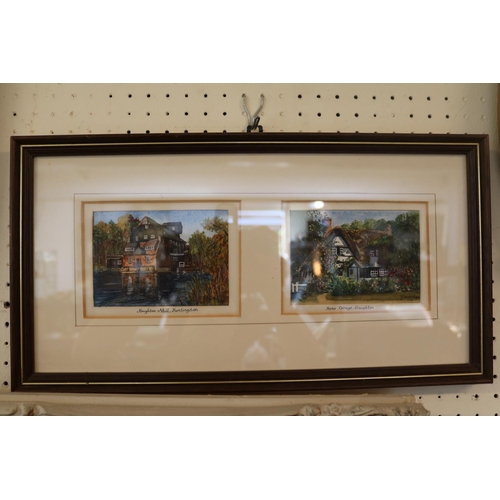 115 - The Bedfordshire Regiment 16th Foot and a framed local watercolour by Bainbridge depicting Houghton ... 